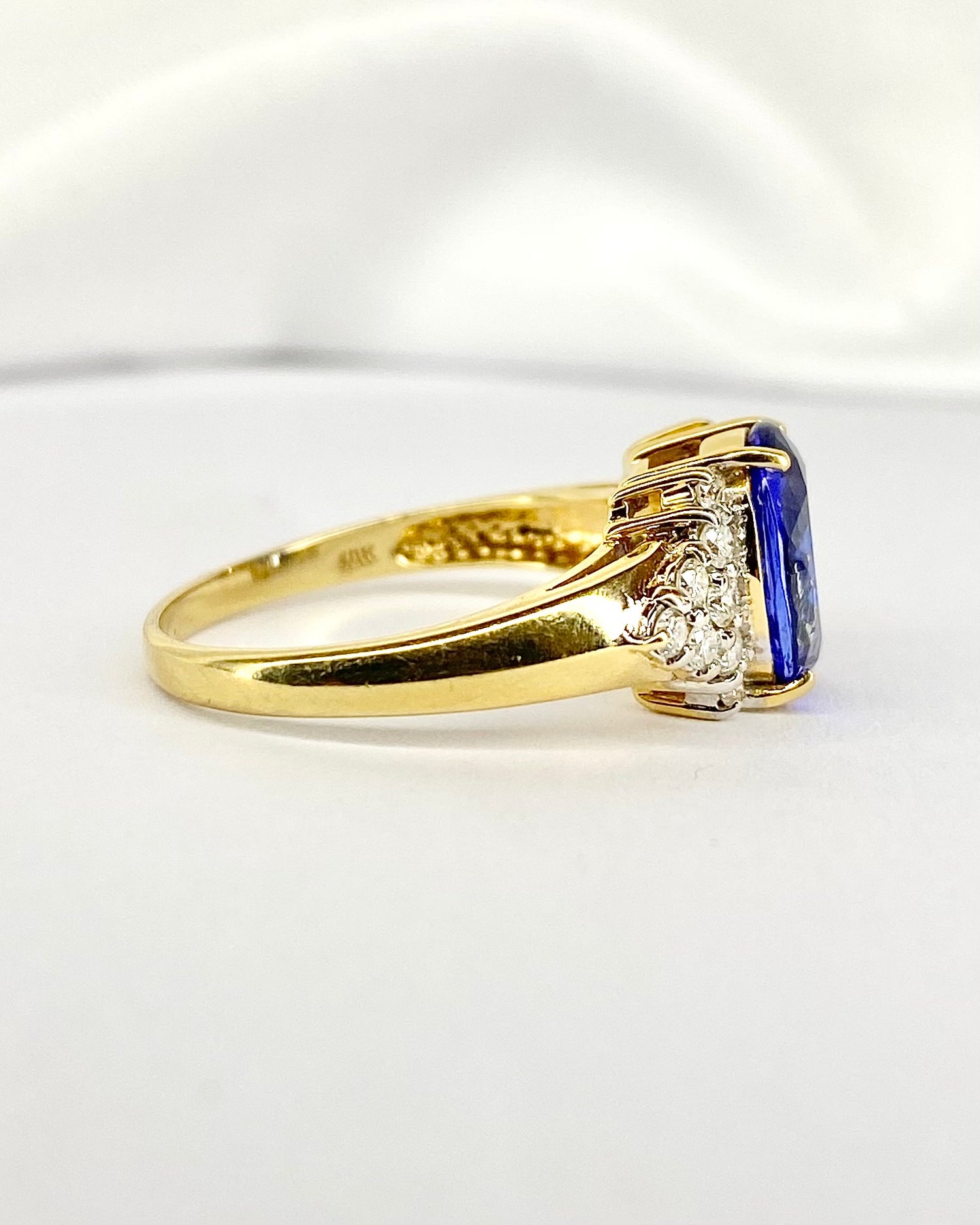 Bague Trilogie Tanzanite 2.60 carat &amp; Diamants 0.32 carat "Mélina"